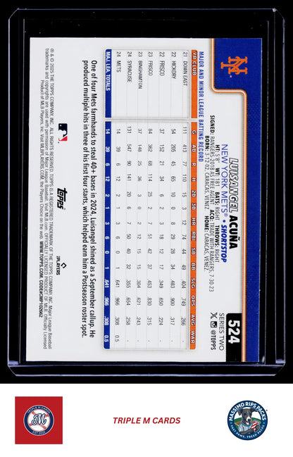 2025 Topps #524 Luisangel Acuña