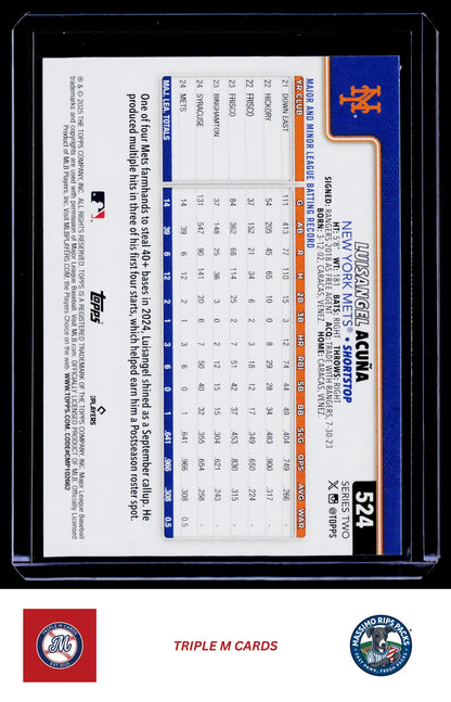 2025 Topps #524 Luisangel Acuña