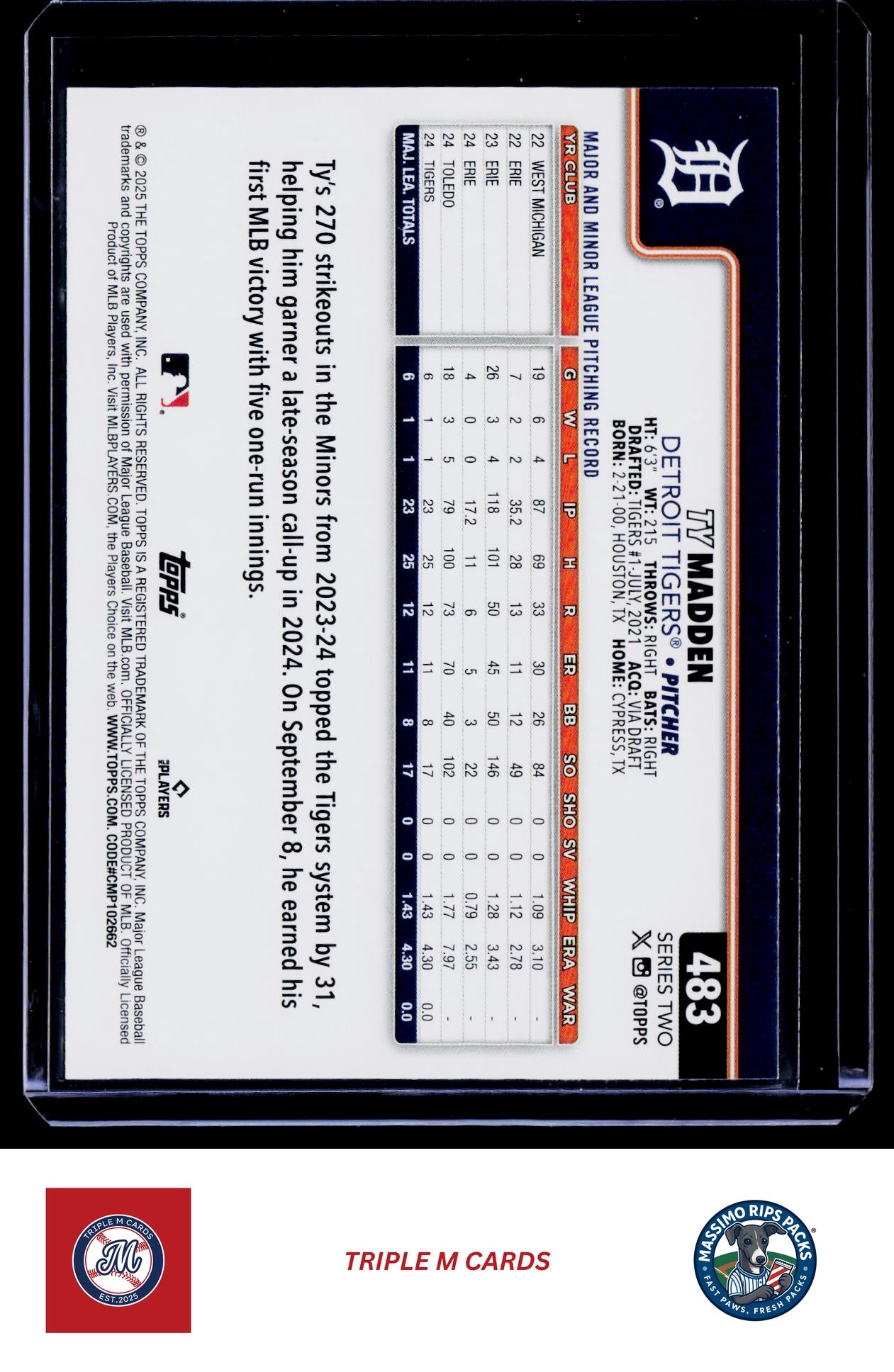 2025 Topps #483 Ty Madden