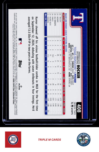 2025 Topps #408 Kumar Rocker