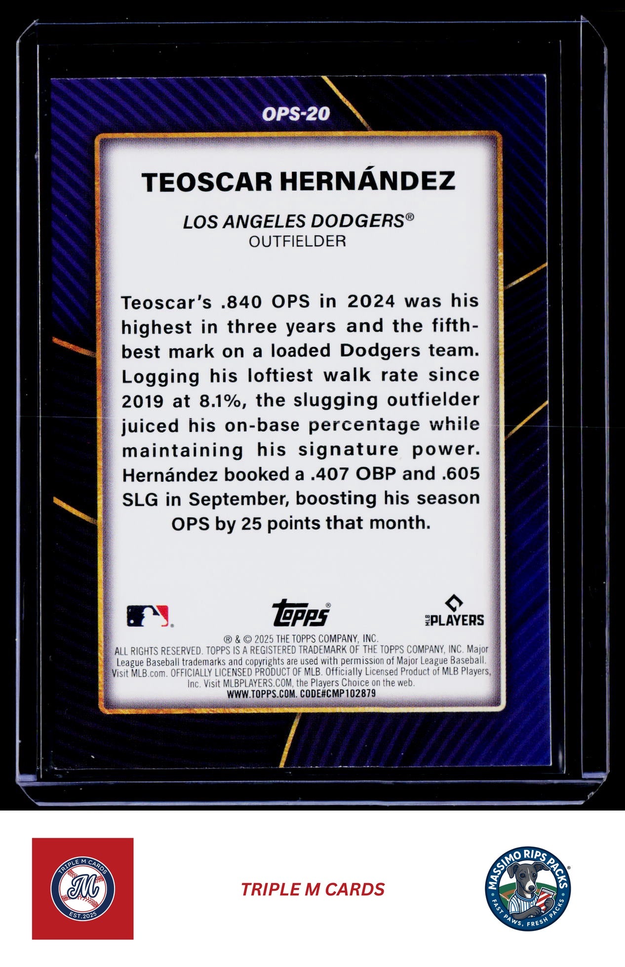 2025 Topps #OPS-20 Teoscar Hernández OPS Leaders