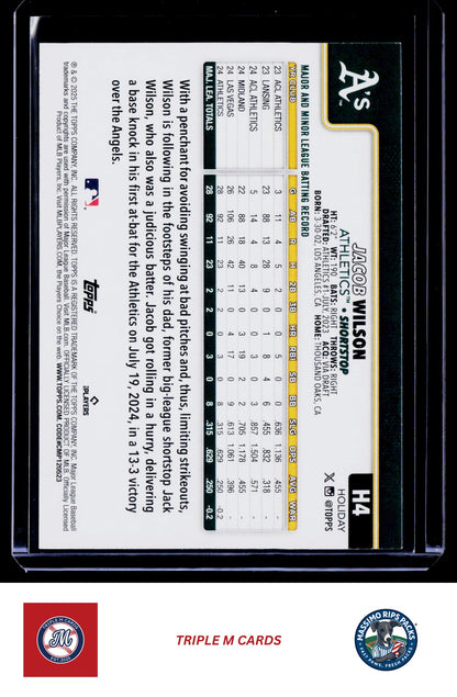 2025 Topps Holiday #H4b Jacob Wilson