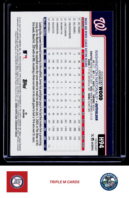 2025 Topps Holiday #H94 James Wood