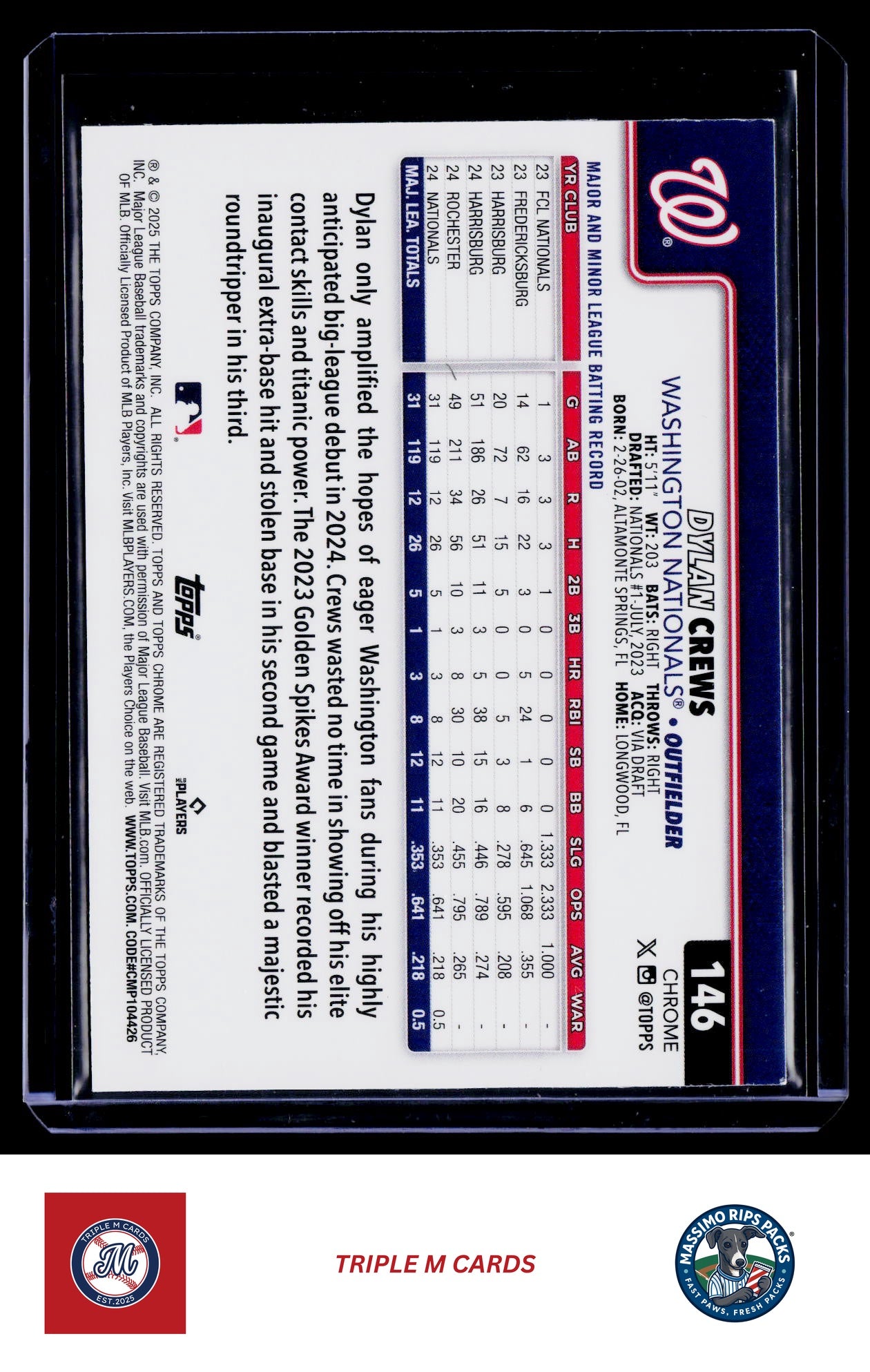 2025 Topps Chrome #146 Dylan Crews