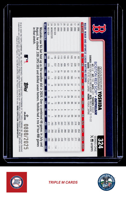 2025 Topps #324 Masataka Yoshida Gold #/2025