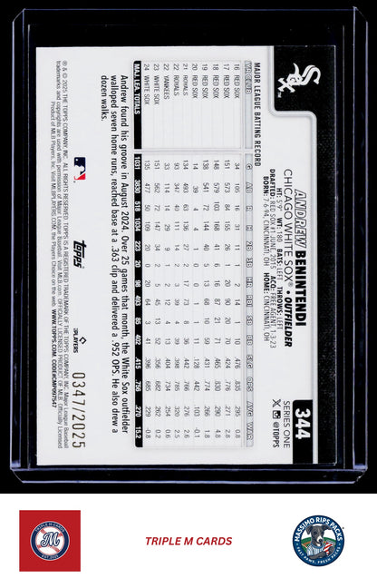 2025 Topps #344 Andrew Benintendi Gold #/2025