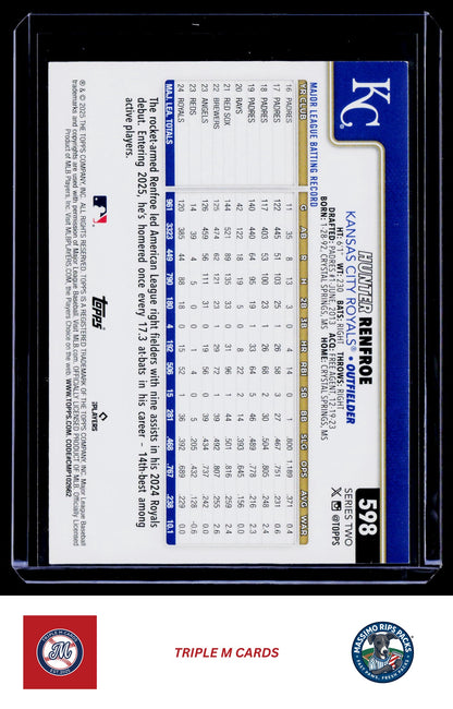 2025 Topps #598 Hunter Renfroe Yellow Tinsel