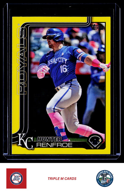 2025 Topps #598 Hunter Renfroe Yellow Tinsel