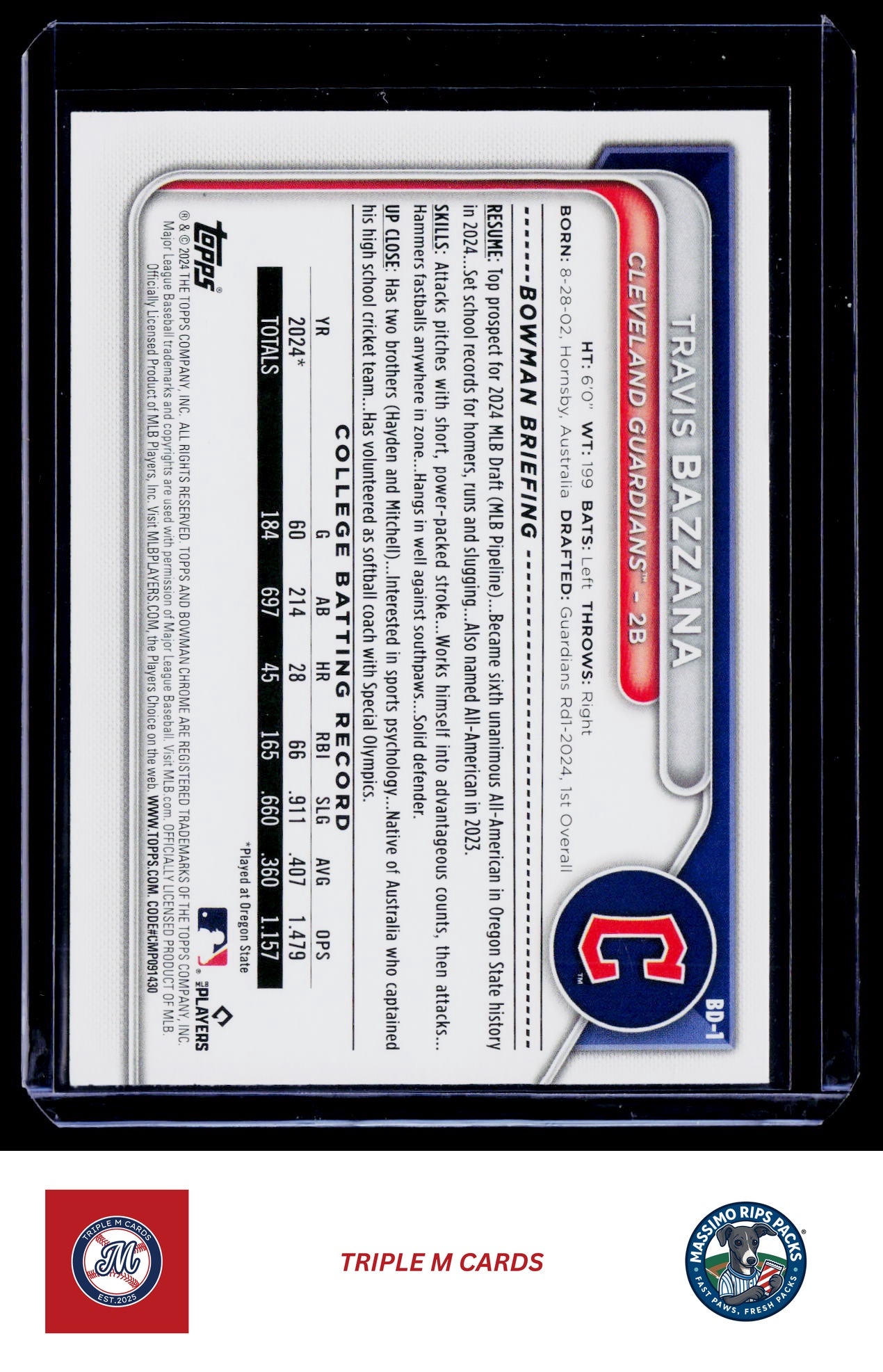 2024 Bowman Draft #BD-1 Travis Bazzana