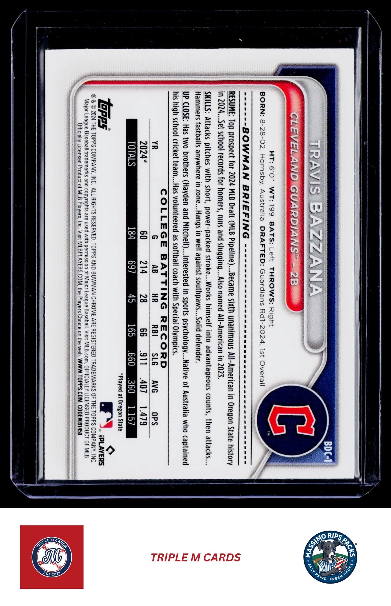 2024 Bowman Draft #BDC-1 Travis Bazzana Chrome