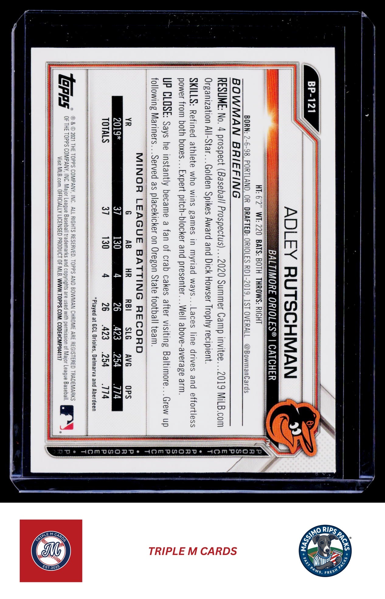 2021 Bowman 1st Edition #BFE-121 Adley Rutschman