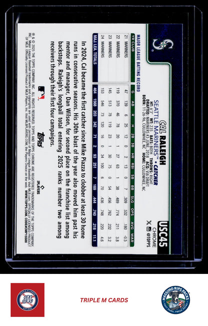 2025 Topps Chrome Update #USC45b Cal Raleigh