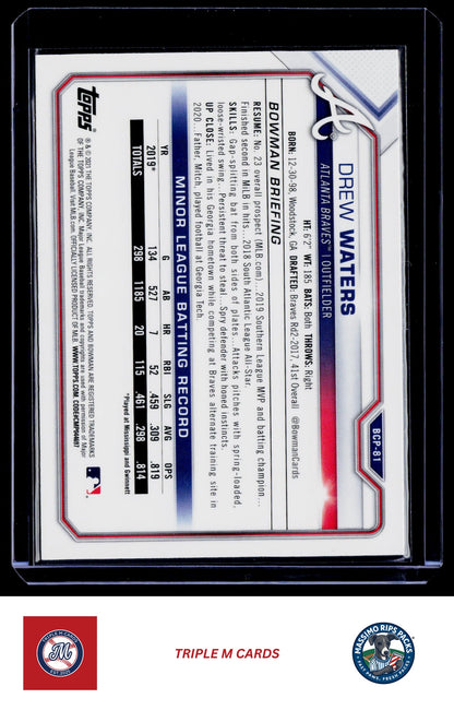 2021 Bowman #BCP-81 Drew Waters Chrome Prospects Mojo Refractor