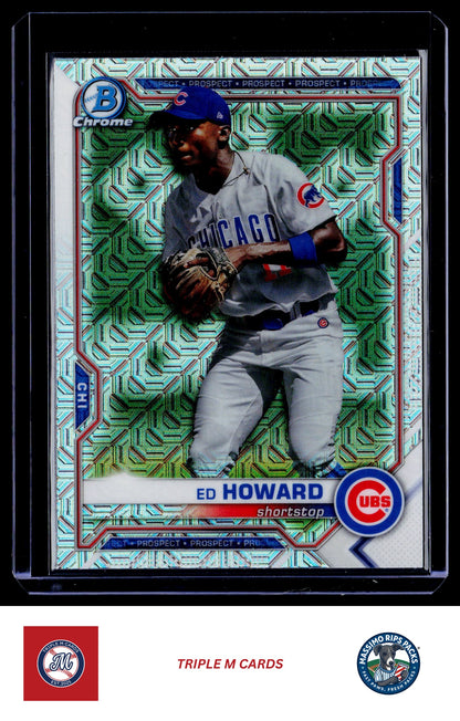 2021 Bowman #BCP-12 Ed Howard Chrome Prospects Mojo Refractor