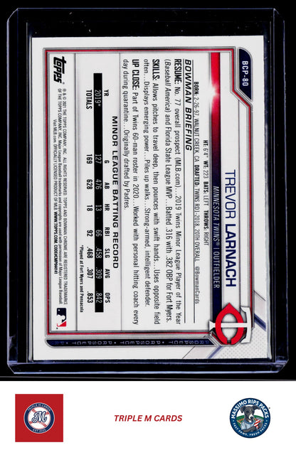 2021 Bowman #BCP-80 Trevor Larnach Chrome Prospects