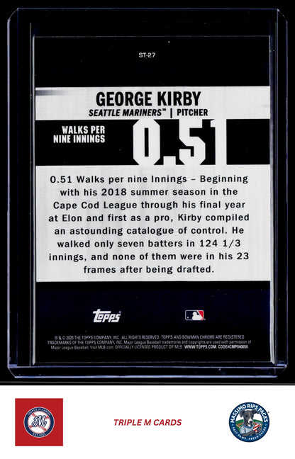 2020 Bowman Chrome #ST-27 George Kirby Stat Tracker