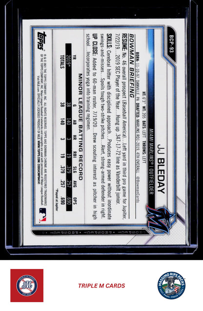 2021 Bowman #BCP-93 JJ Bleday Chrome Prospects