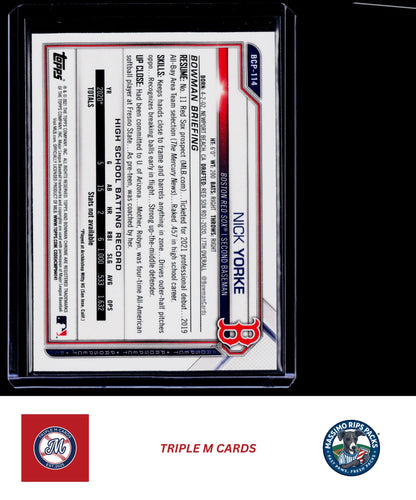 2021 Bowman #BCP-114 Nick Yorke Chrome Prospects