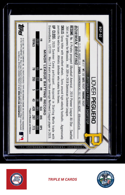 2021 Bowman #BCP-52 Liover Peguero Chrome Prospects