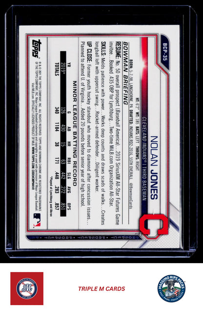 2021 Bowman #BCP-35 Nolan Jones Chrome Prospects
