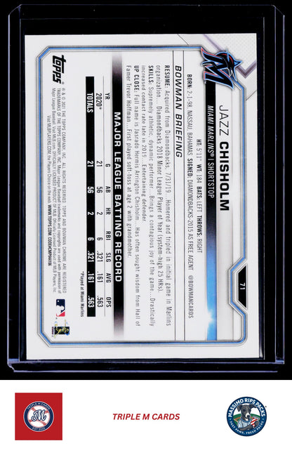 2021 Bowman #71 Jazz Chisholm