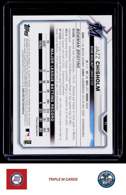 2021 Bowman #71 Jazz Chisholm