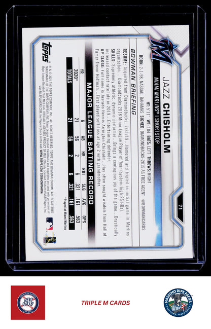 2021 Bowman #71 Jazz Chisholm