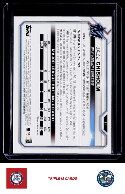 2021 Bowman #71 Jazz Chisholm