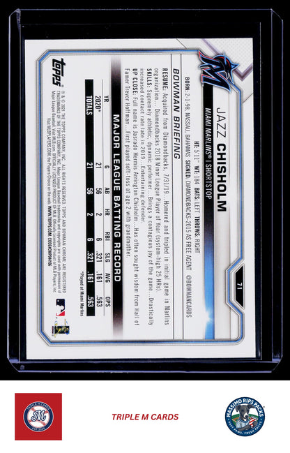 2021 Bowman #71 Jazz Chisholm