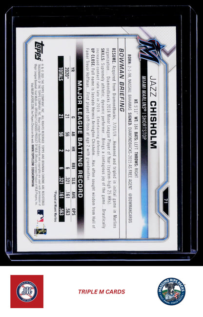 2021 Bowman #71 Jazz Chisholm