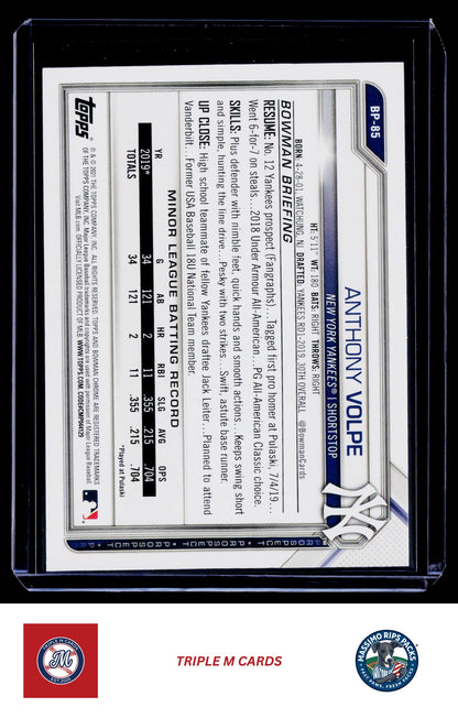 2021 Bowman #BP-85 Anthony Volpe Prospects