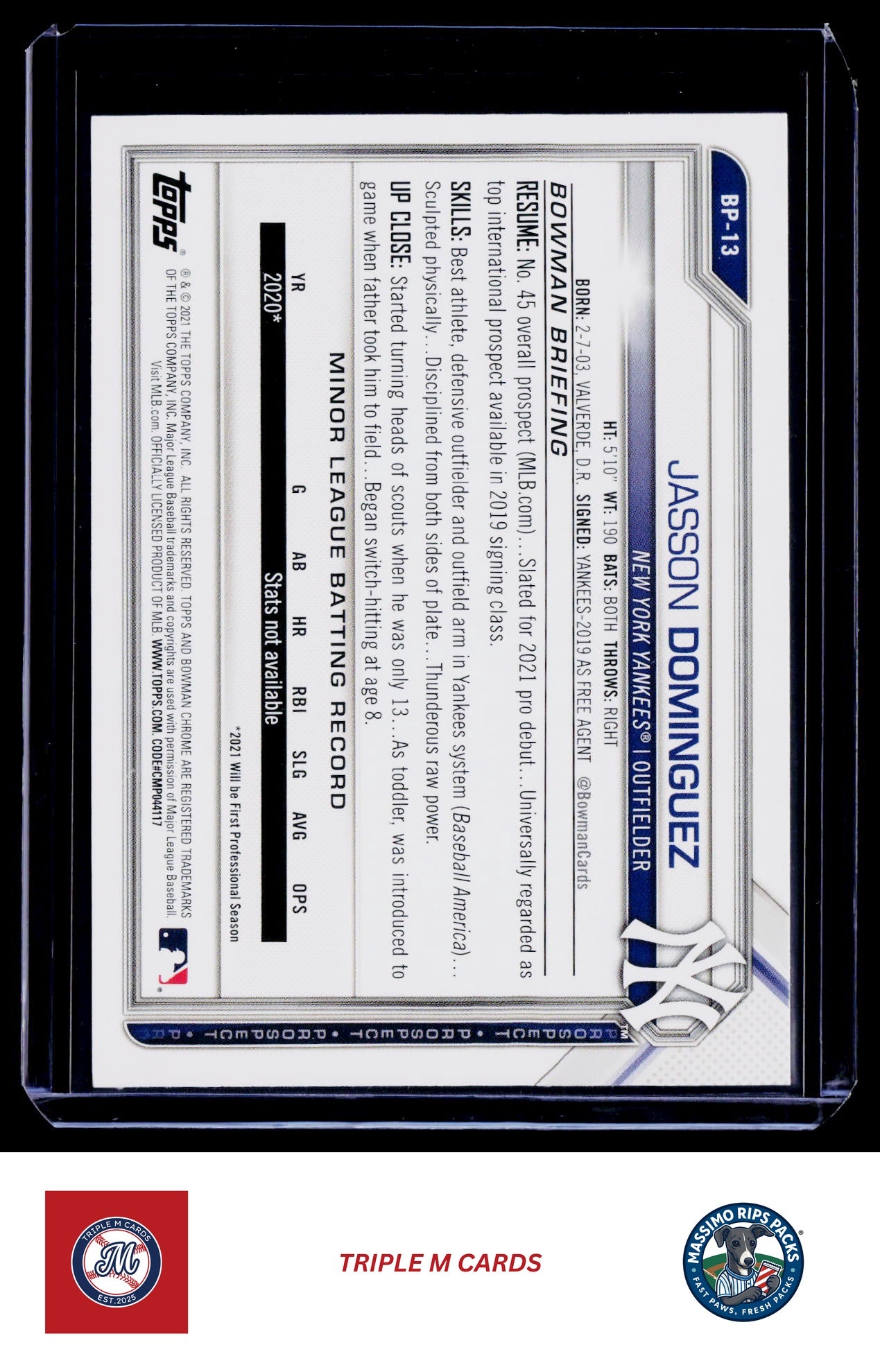 2021 Bowman 1st Edition #BFE-13 Jasson Dominguez