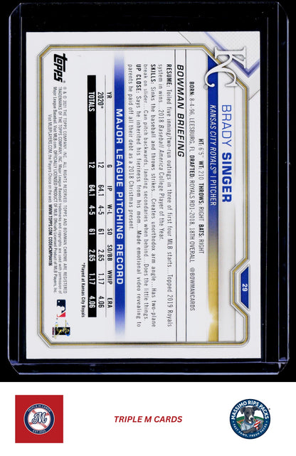 2021 Bowman #29 Brady Singer