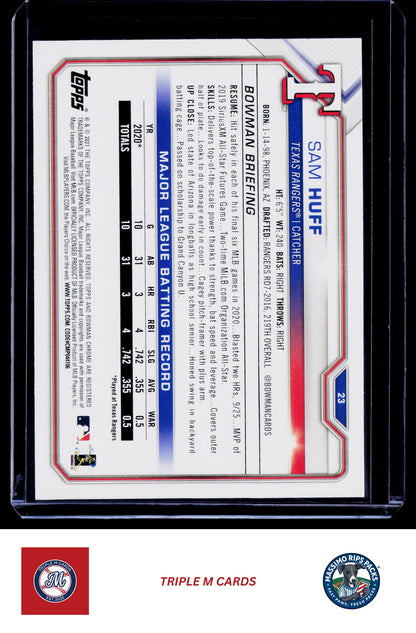 2021 Bowman #23 Sam Huff
