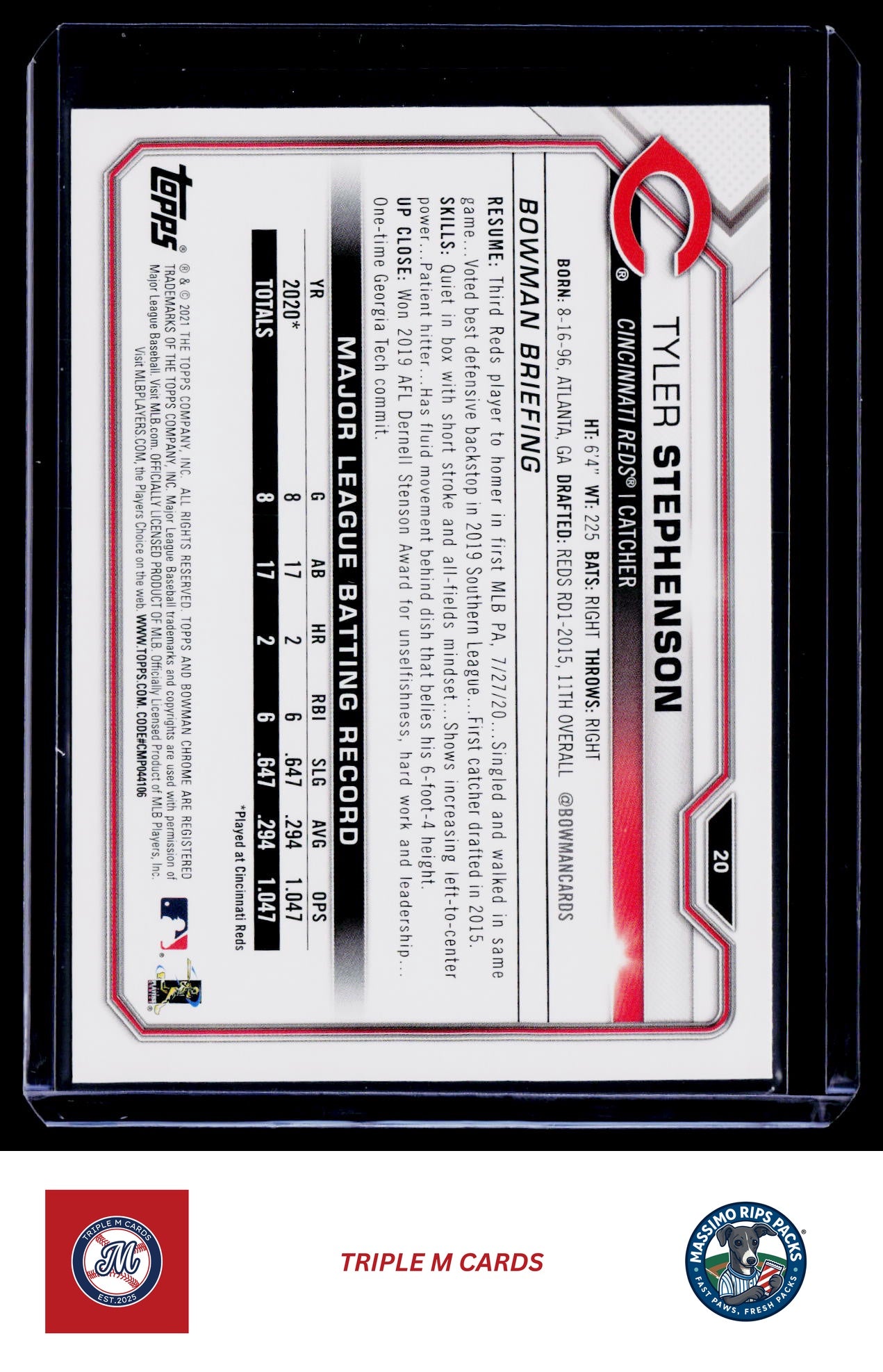 2021 Bowman #20 Tyler Stephenson