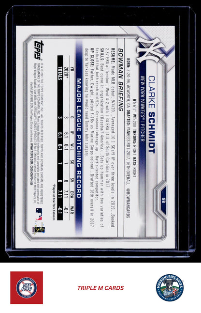 2021 Bowman #98 Clarke Schmidt