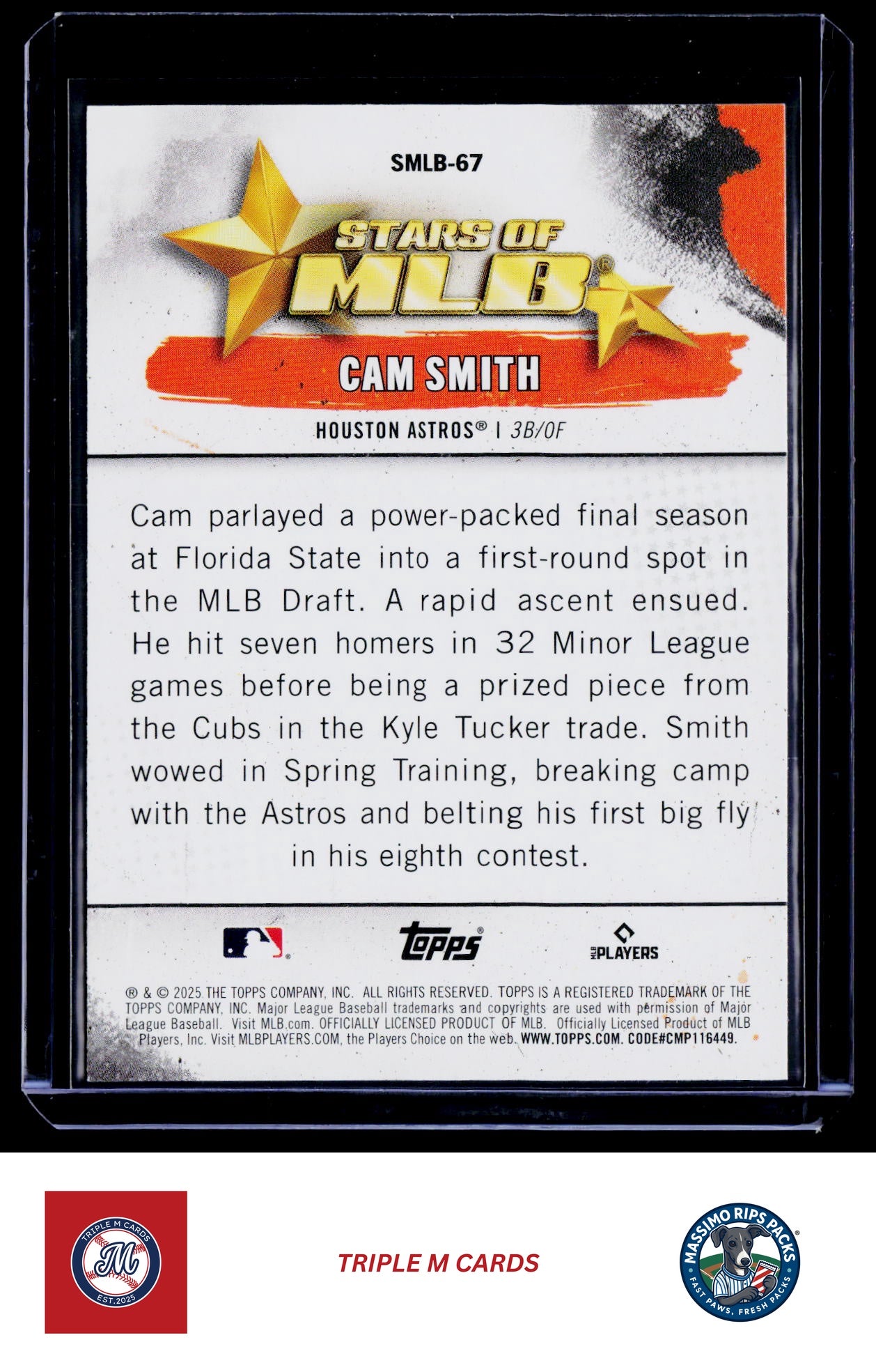 2025 Topps Update #SMLB-67 Cam Smith Stars of MLB