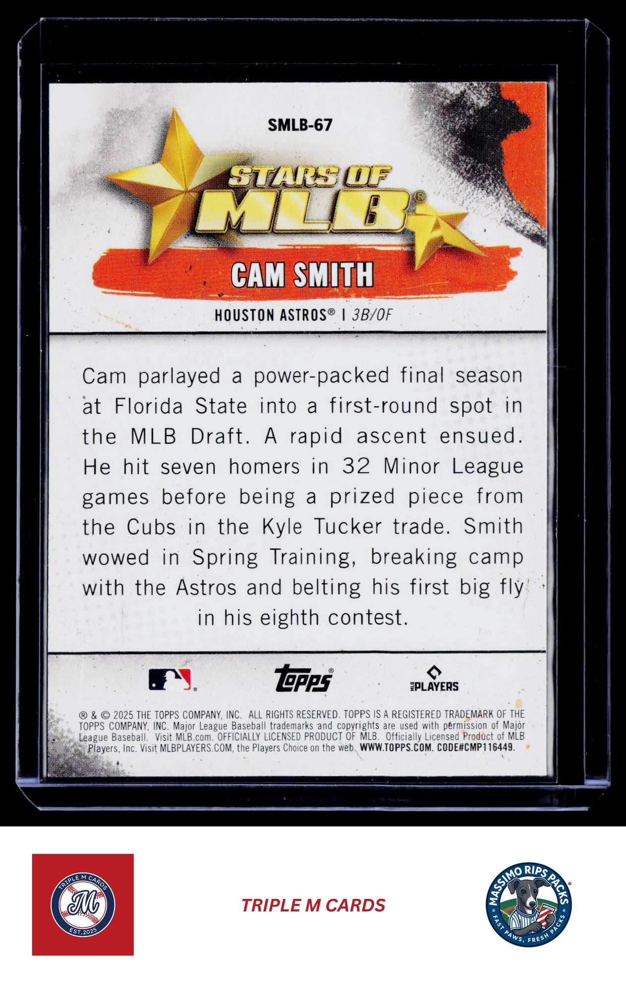 2025 Topps Update #SMLB-67 Cam Smith Stars of MLB
