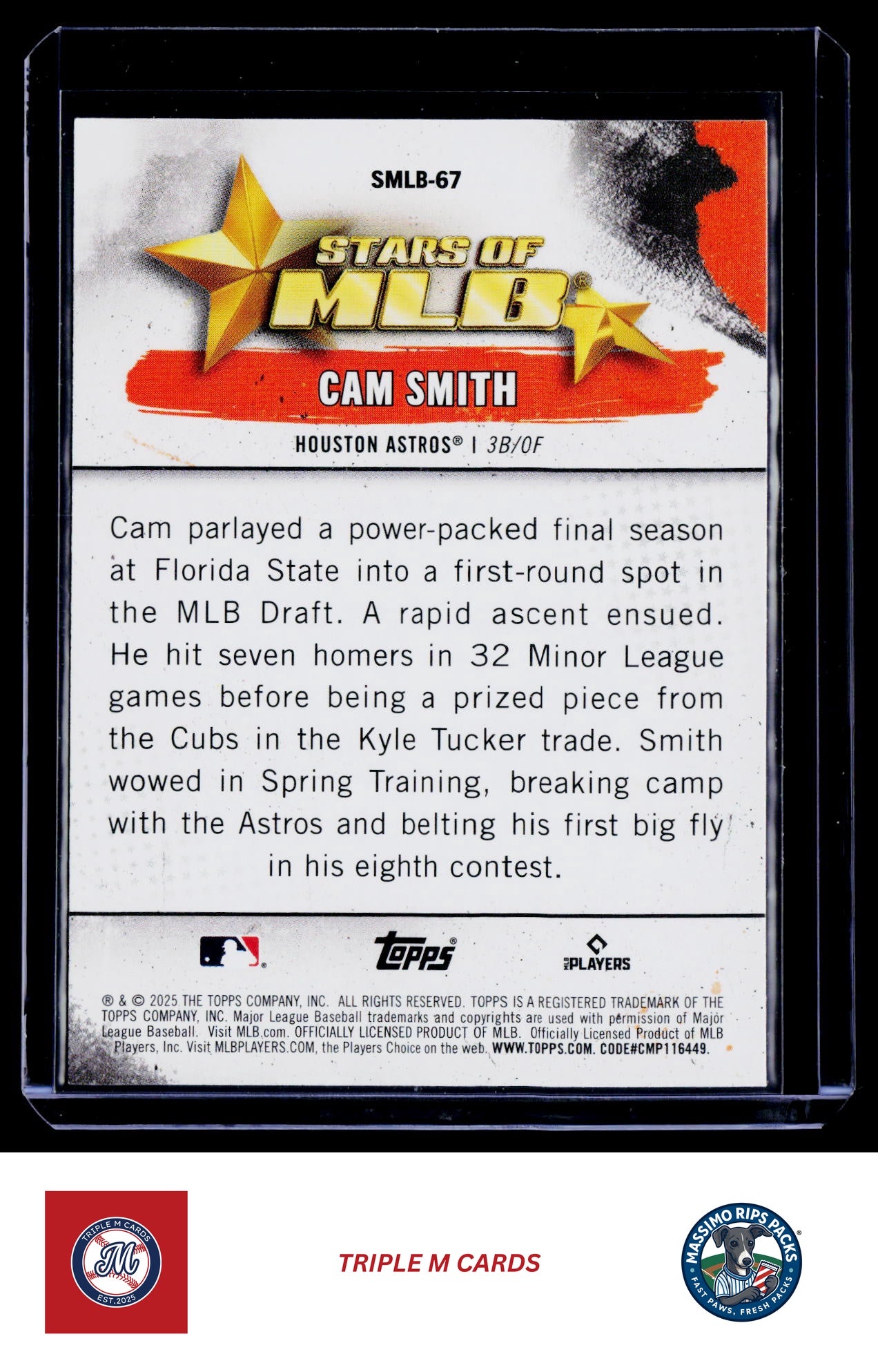 2025 Topps Update #SMLB-67 Cam Smith Stars of MLB