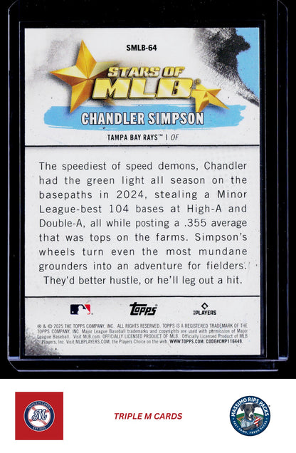 2025 Topps Update #SMLB-64 Chandler Simpson Stars of MLB