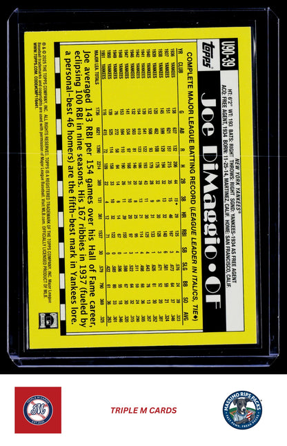 2025 Topps Update #U90-39 Joe DiMaggio 1990 Topps Baseball 35th Anniversary