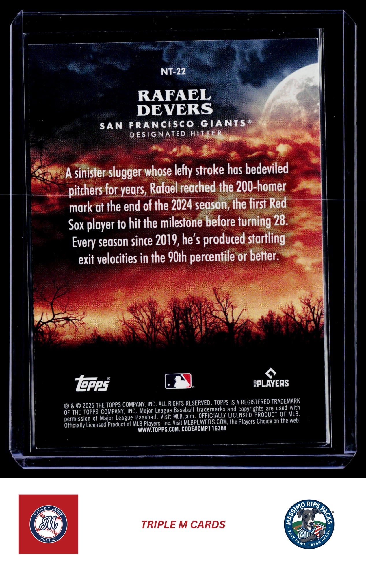 2025 Topps Update #NT-22 Rafael Devers Night Terrors