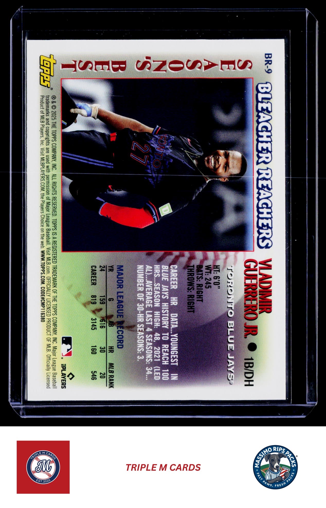 2025 Topps Update #BR-9 Vladimir Guerrero Jr. Bleacher Reachers