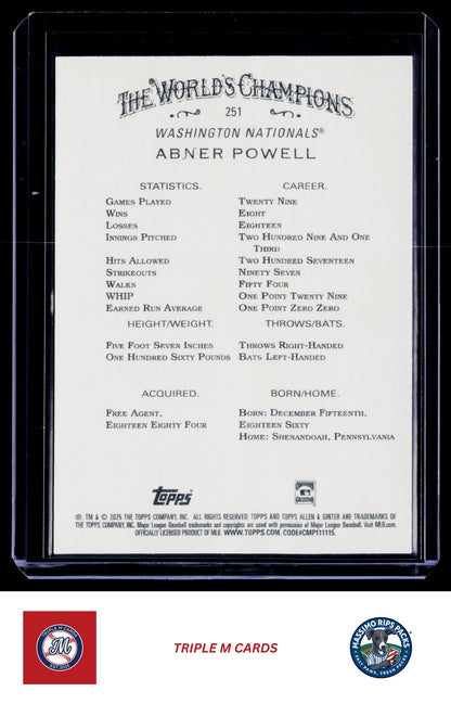 2025 Topps Allen & Ginter #251 Abner Powell