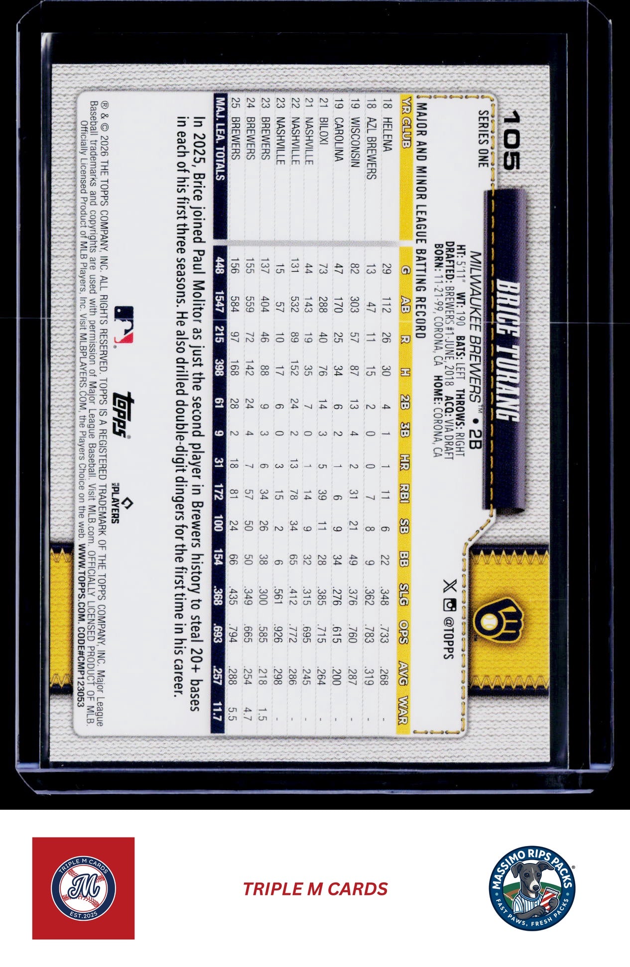 2026 Topps #105 Brice Turang