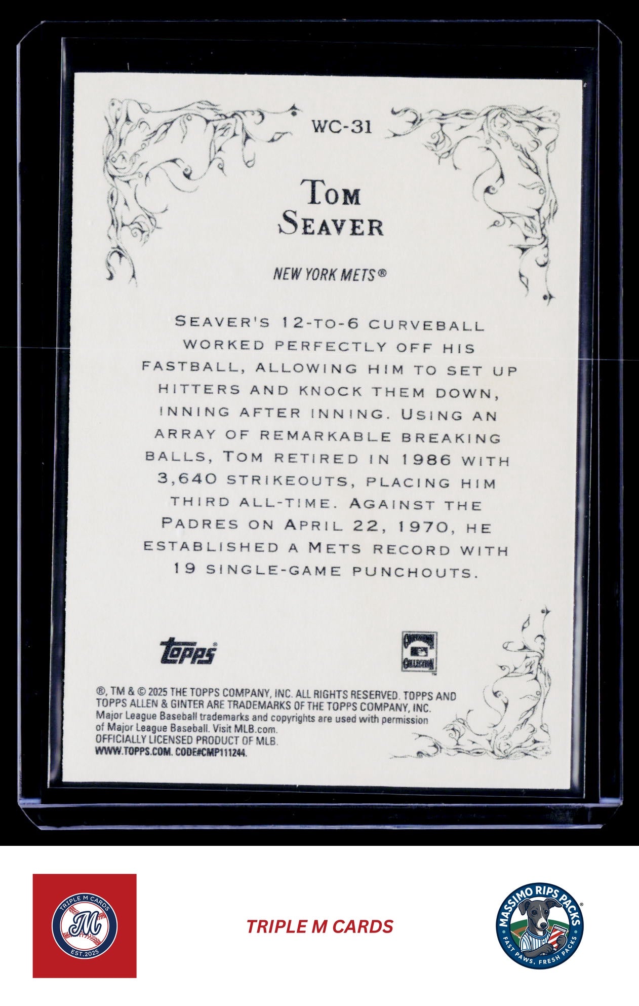 2025 Topps Allen & Ginter #WC-31 Tom Seaver Wicked Curves
