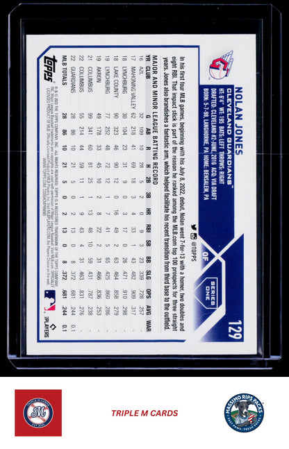 2023 Topps #129 Nolan Jones Rainbow Foil