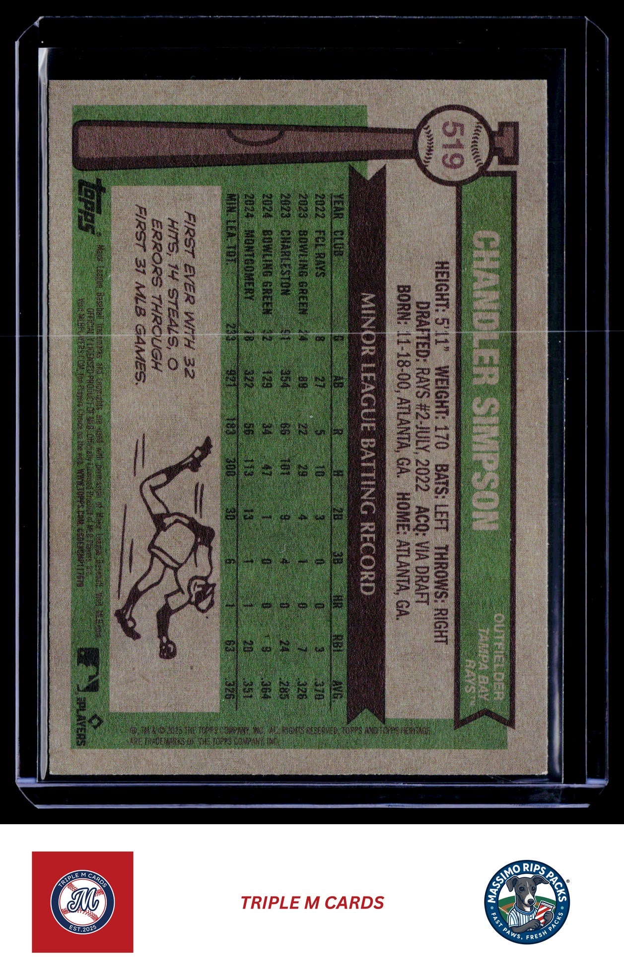 2025 Topps Heritage #519d Chandler Simpson