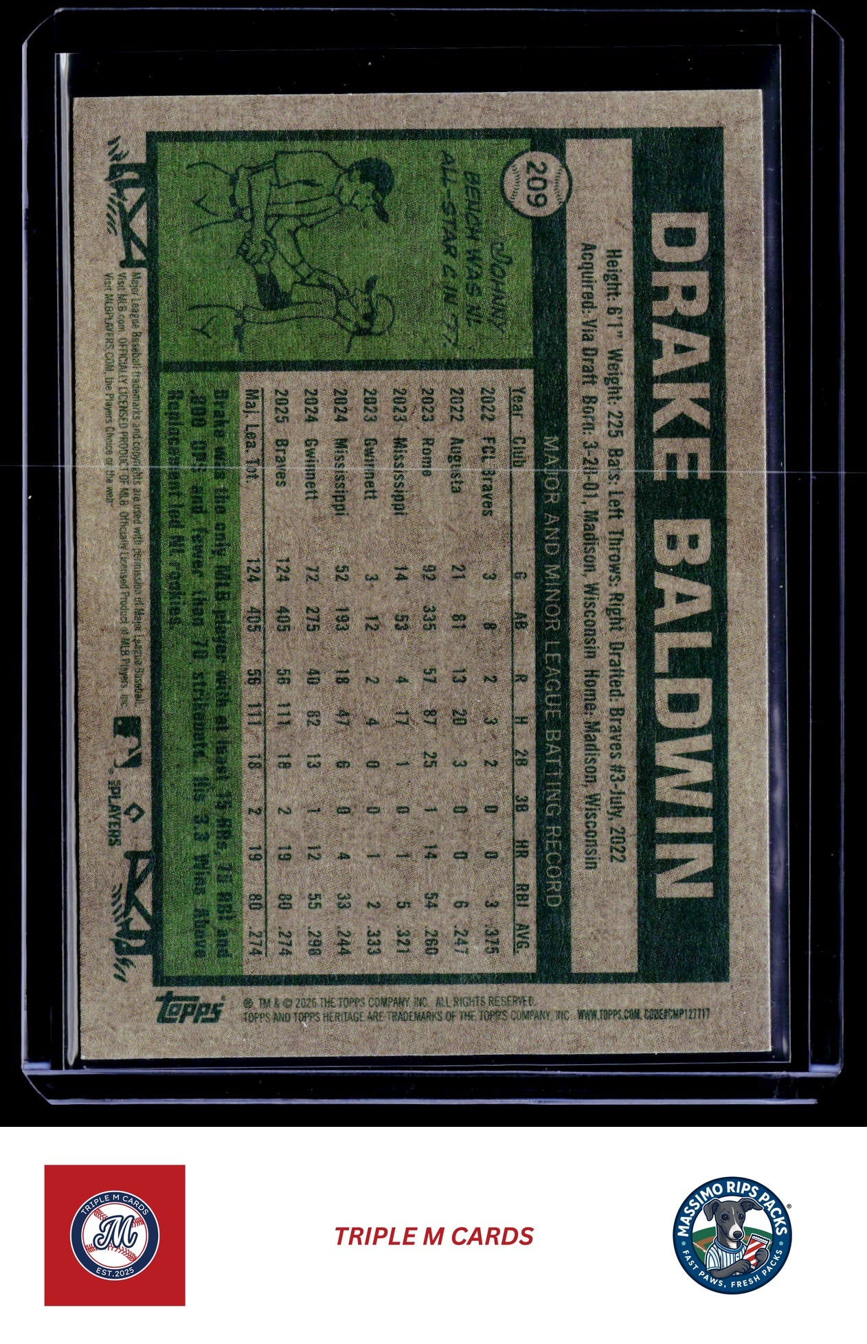 2026 Topps Heritage #209 Drake Baldwin