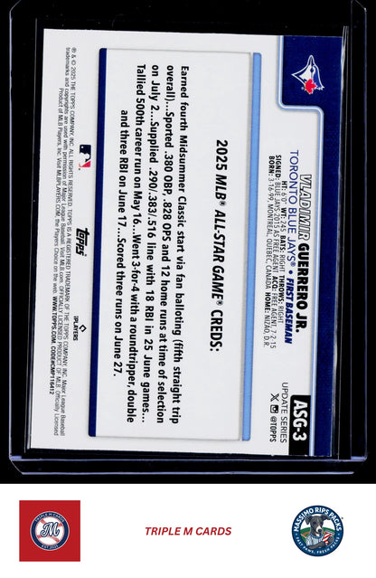 2025 Topps Update #ASG-3 Vladimir Guerrero Jr. 2025 All-Star Game